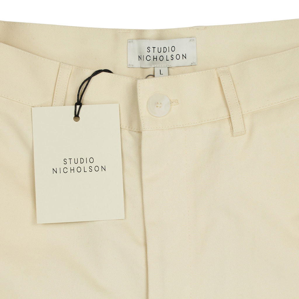 Studio Nicholson Cream Bill Peached Cotton Trousers