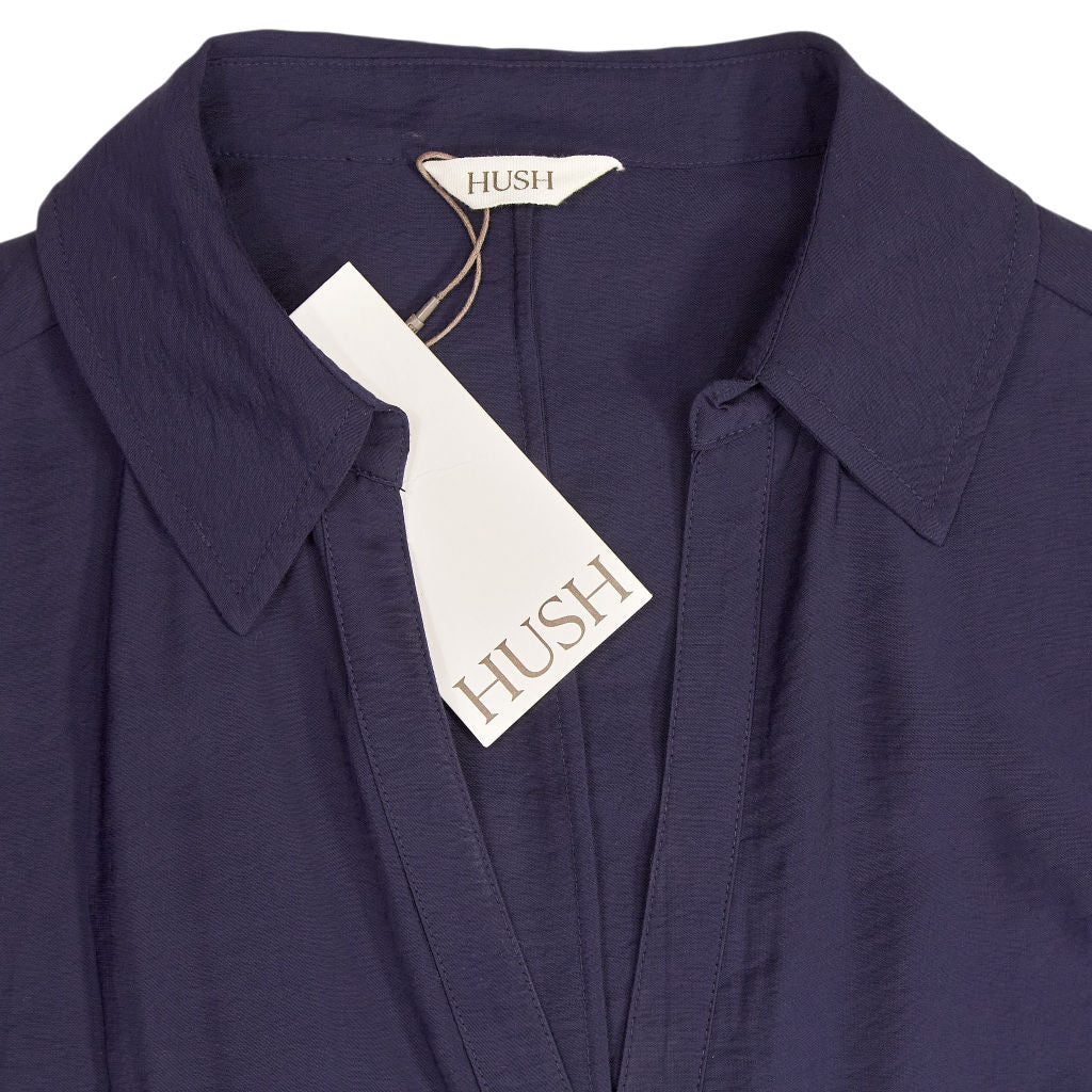 Hush Navy Maya Front Tie Midi Dress