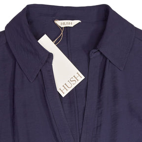 Hush Navy Maya Front Tie Midi Dress