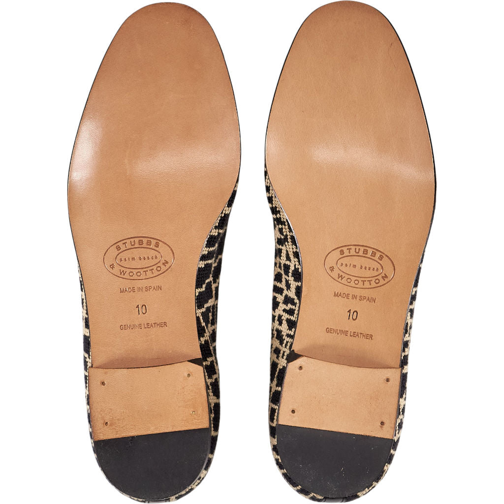 Stubbs & Wootton Black Patterned Slippers