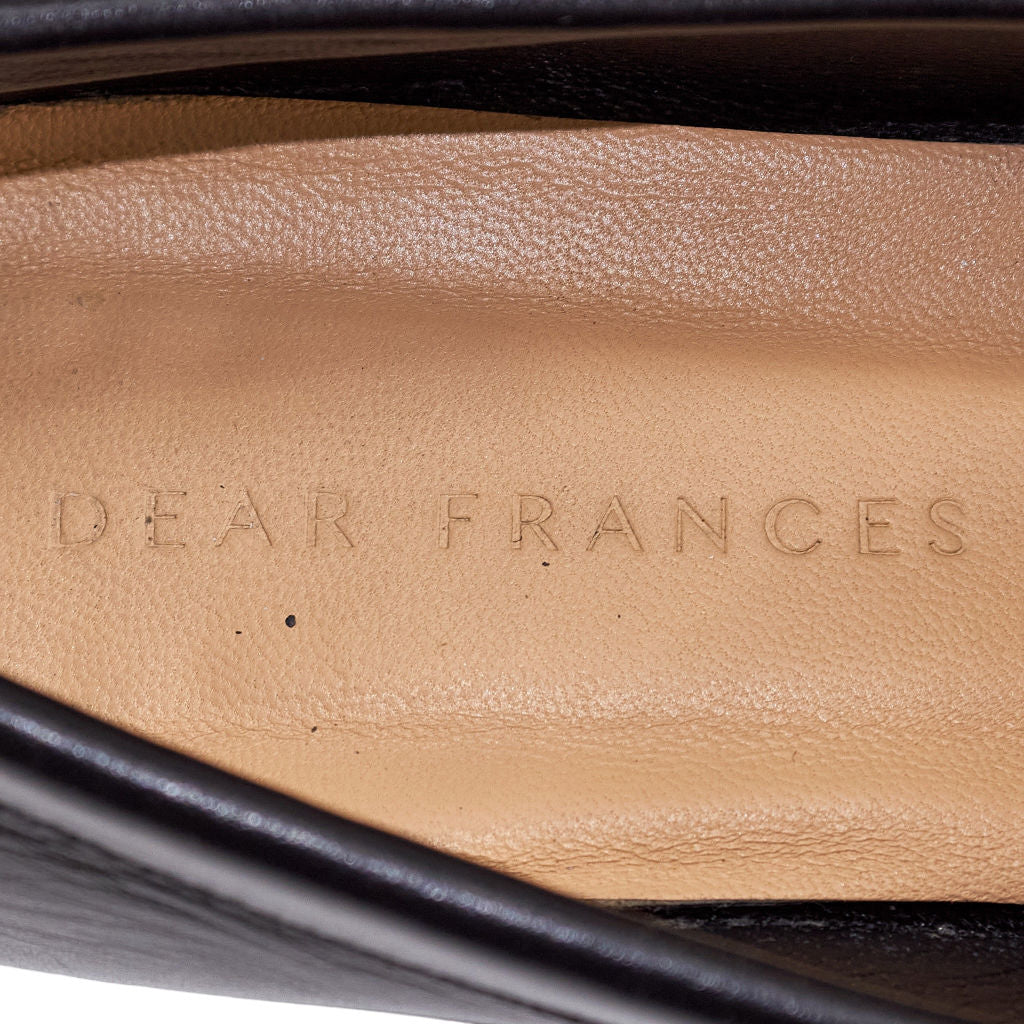 Dear Frances Black Loafers Gold Detail