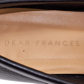 Dear Frances Black Loafers Gold Detail