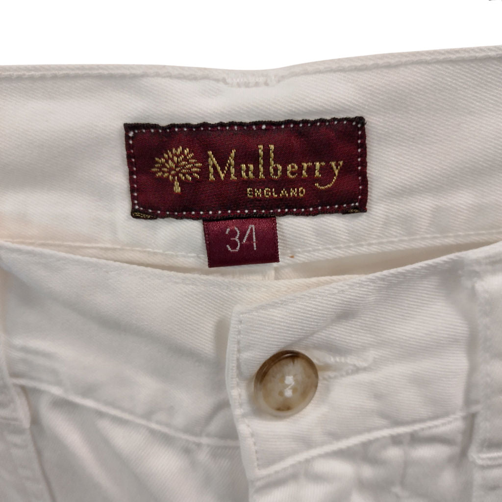 Mulberry White Cotton Trousers