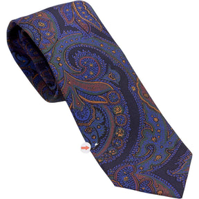 Drake's Navy Paisley Silk Tie