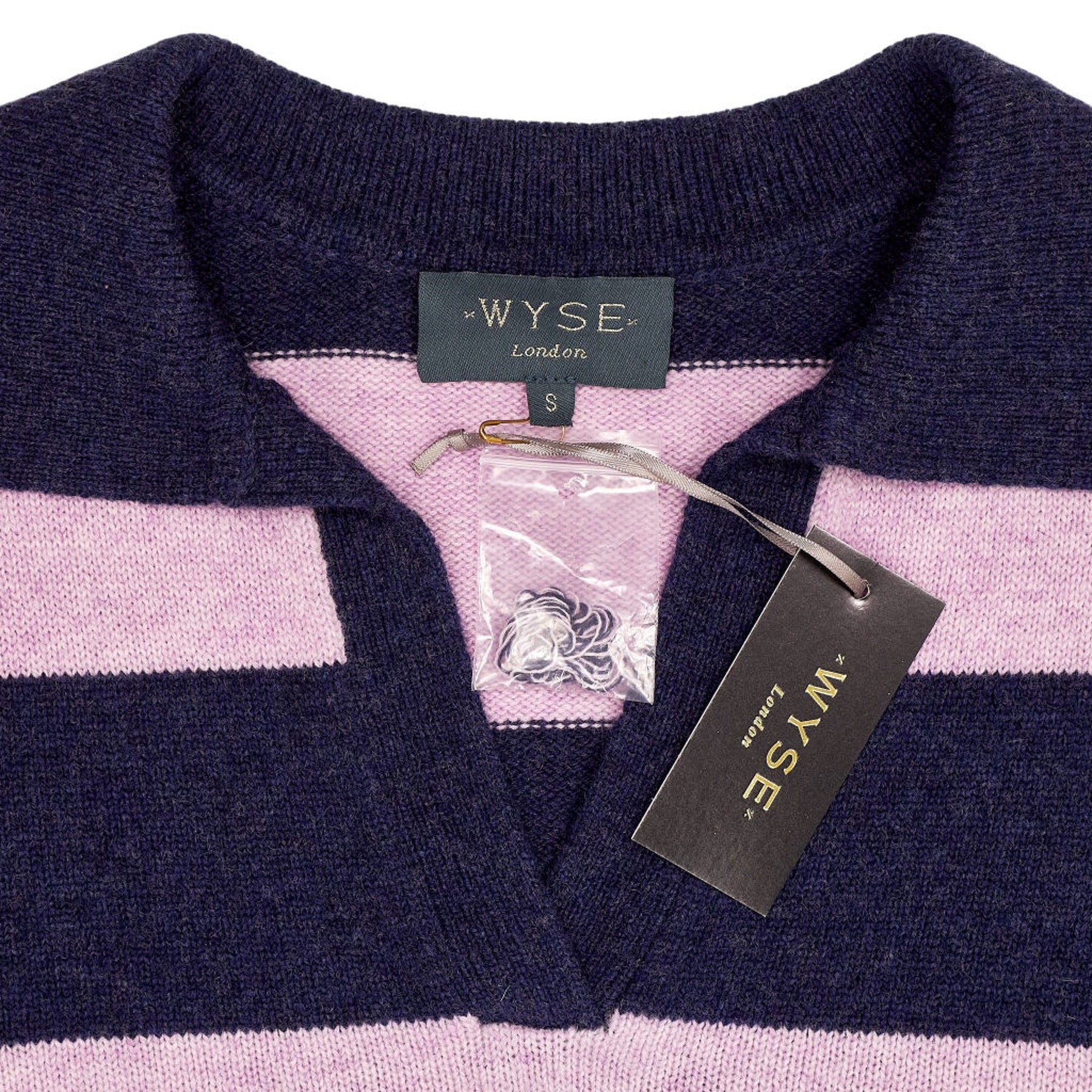WYSE Mauve Midnight Stripe Polo Jumper