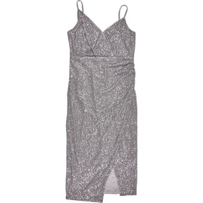 Little Mistress Silver Sequin Party Dress