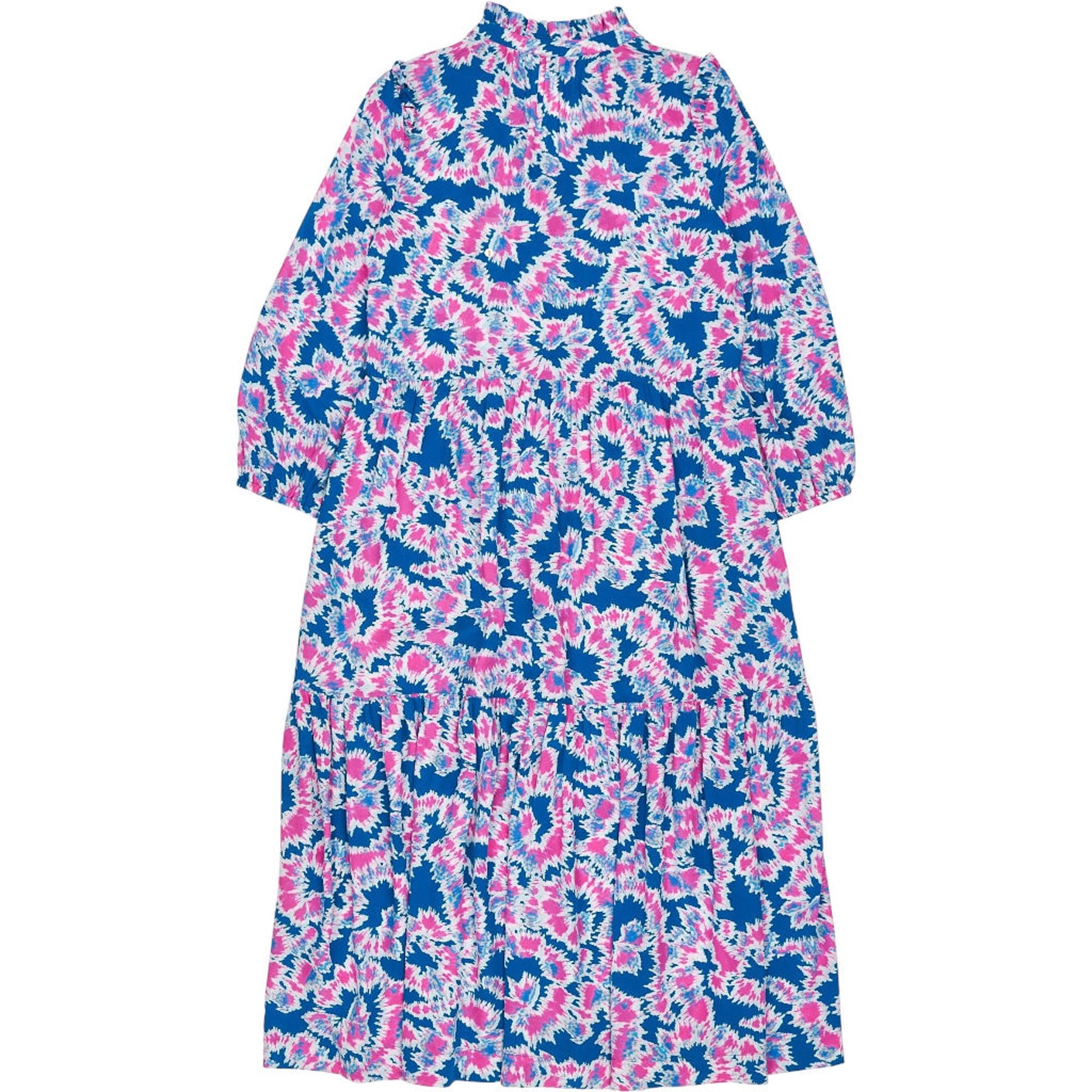 NRBY Blue Pink Floral Midi Dress