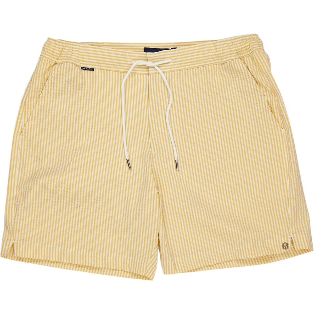 Mr Marvis Yellow Striped Swim Shorts