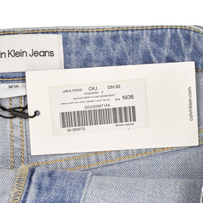 Calvin Klein Jeans Blue Buckle Wrap Denim Skirt