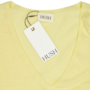 Hush Pale Yellow Emmerline Linen Blend Knitted Top