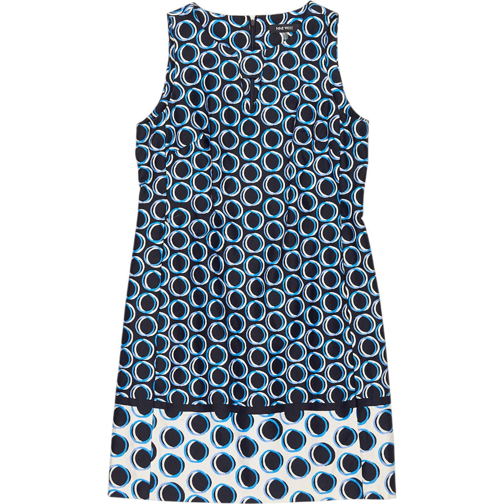 Nine West Blue Circle Print Dress