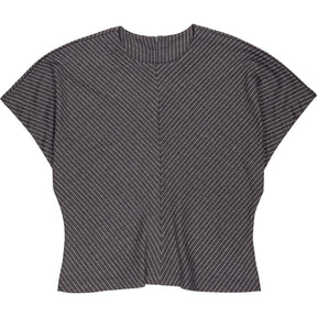 Hush Grey Pinstripe Grown On Sleeve Top