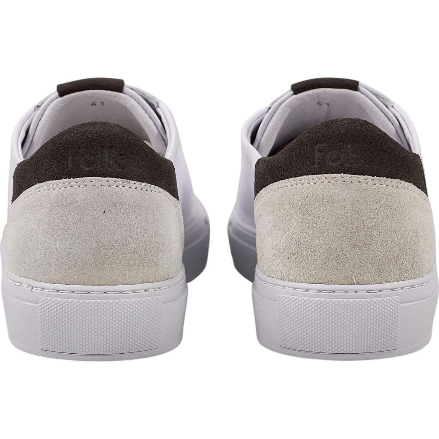 Folk White Charcoal Mid Leather Sneakers