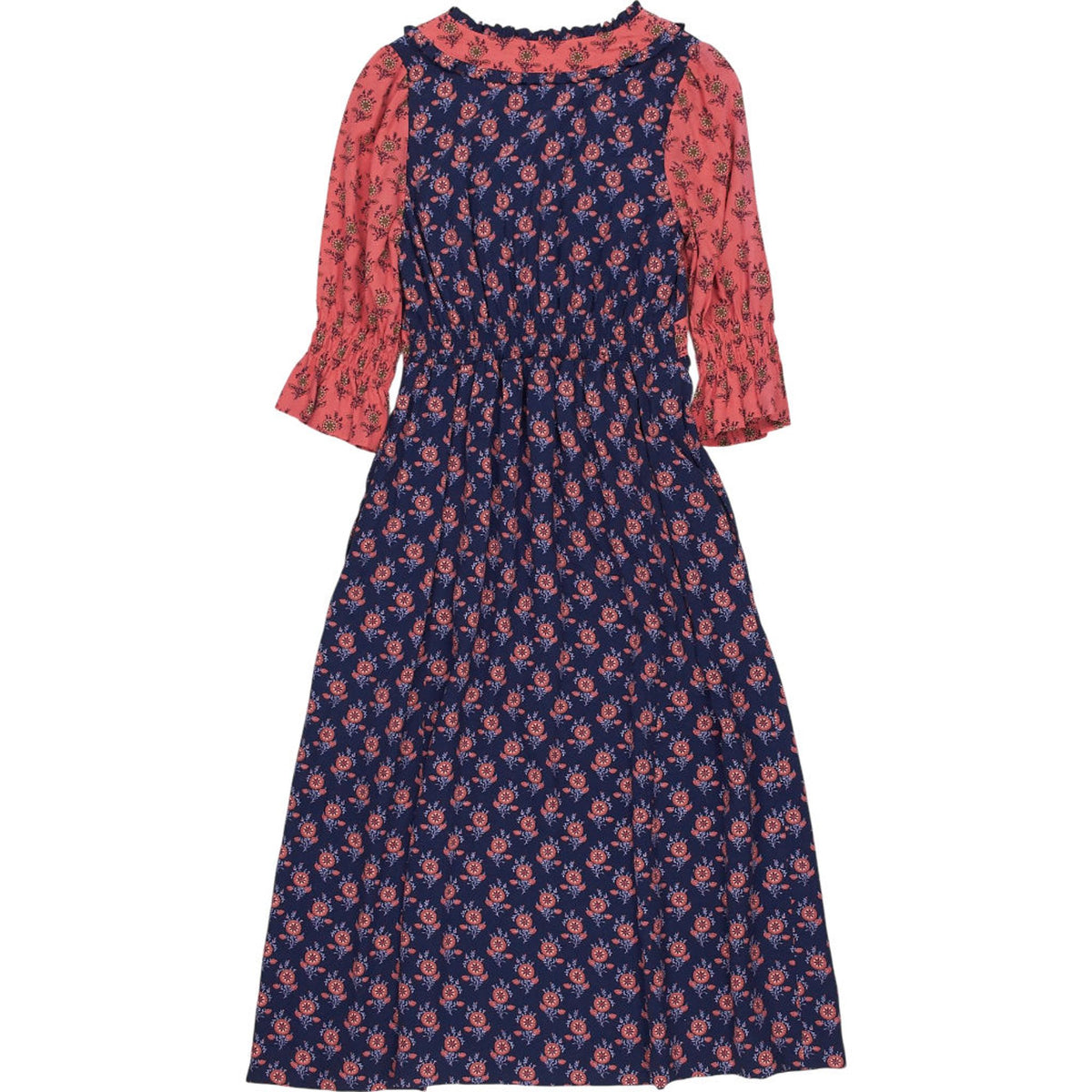 WYSE Ruffle Trim Floral Tea Dress