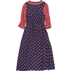 WYSE Ruffle Trim Floral Tea Dress