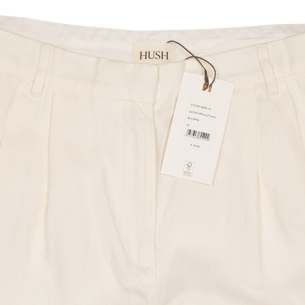 Hush White Lyra Cotton Wide Leg Trousers