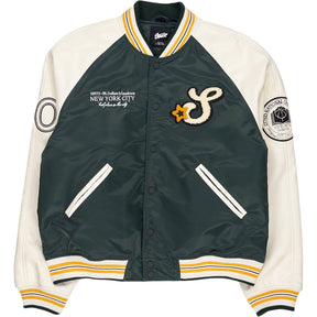 Pull & Bear Green Varsity Jacket