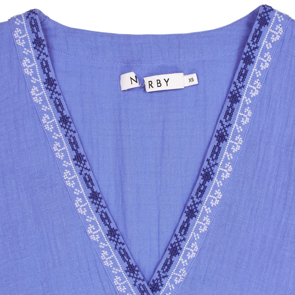 NRBY Blue Cotton Mini Dress