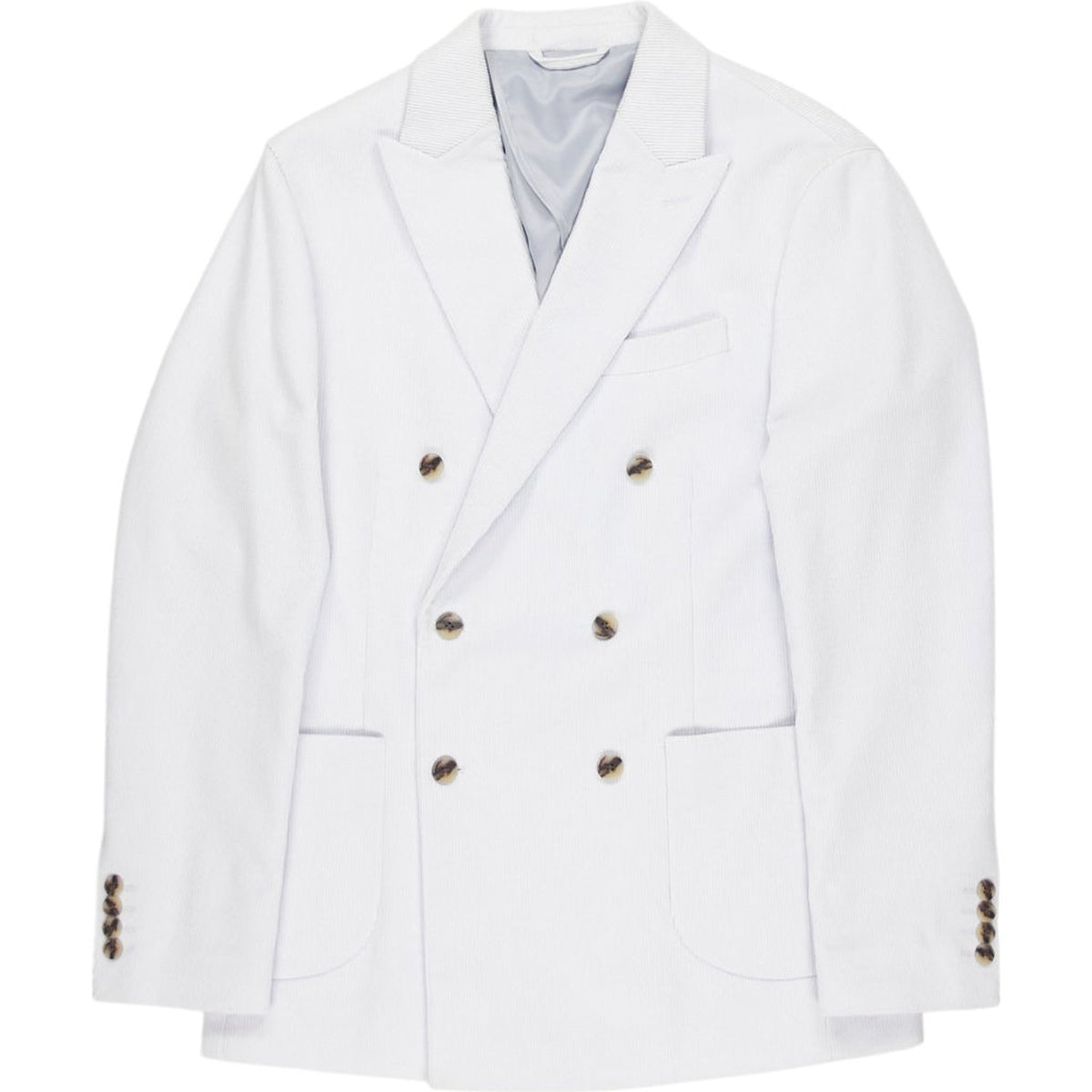 Moss White Double Breasted Corduroy Suit 40R/34R