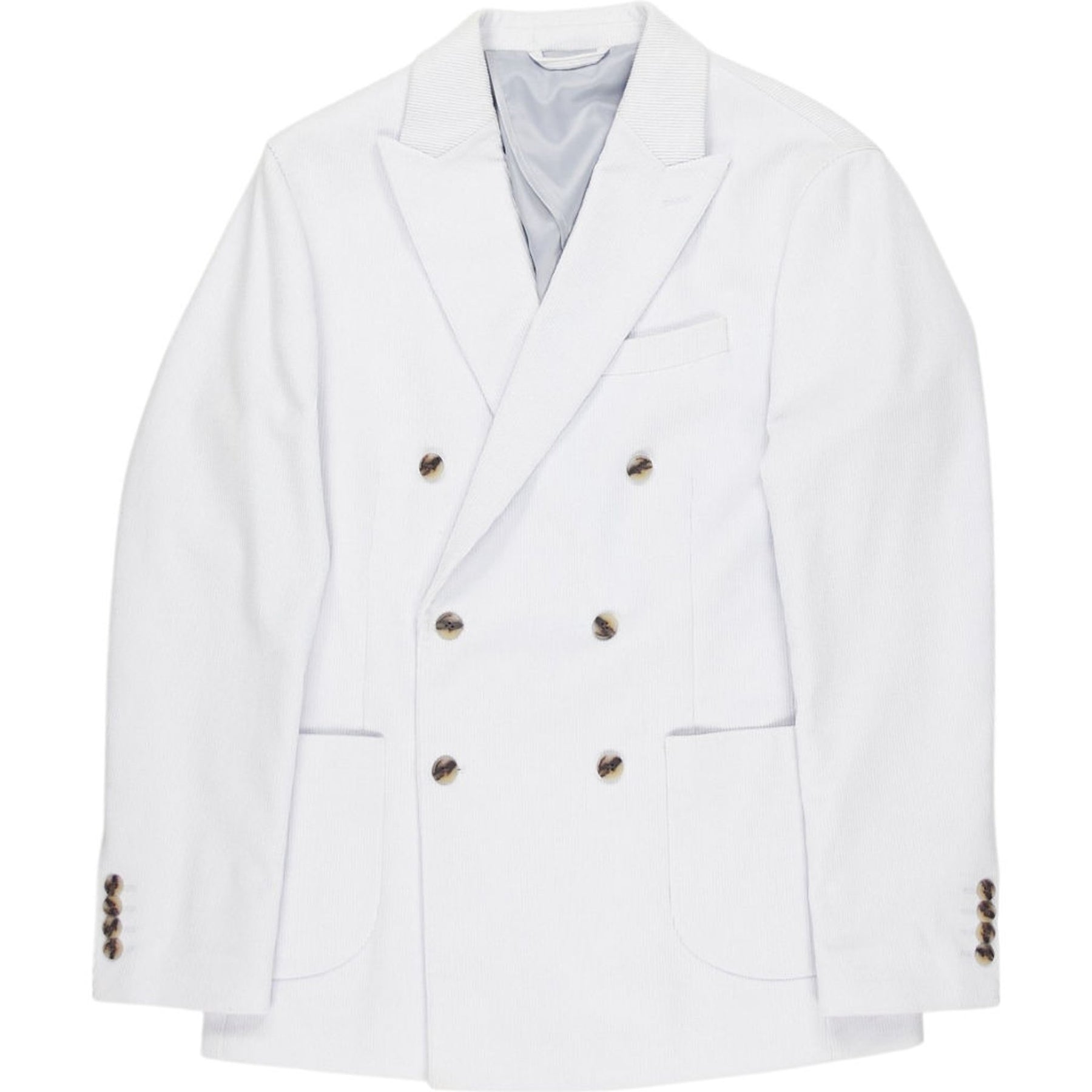 Moss White Double Breasted Corduroy Suit 40R/34R