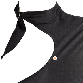Swanky Modes Vintage Black Asymmetric Cut-Out Dress