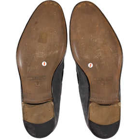 Manolo Blahnik Grey Suede Tassel Loafers