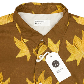 Universal Works Brown Lotus Print Shirt