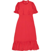 Finery Red Ruffle Midi Dress
