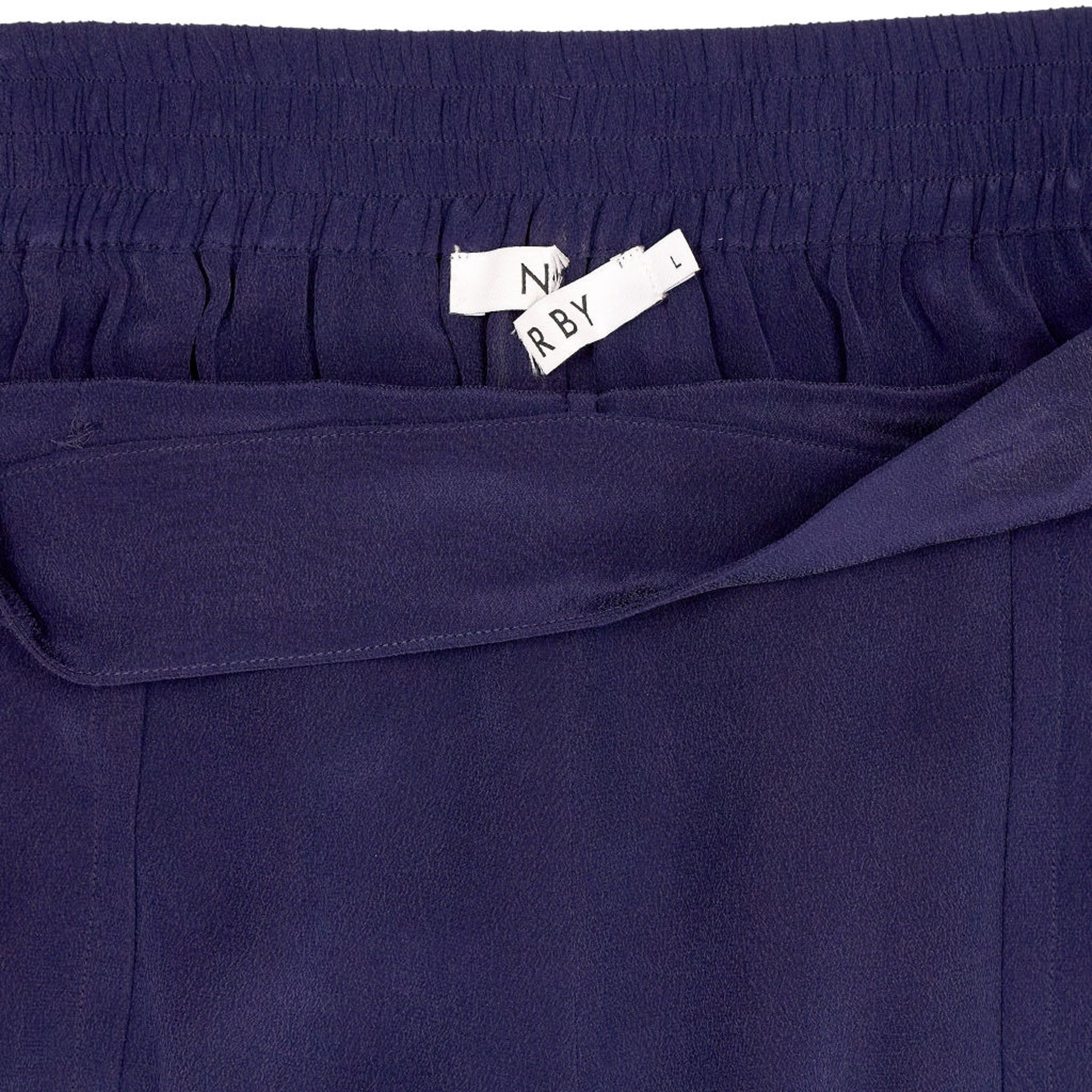NRBY Blue Silk Cargo Trousers