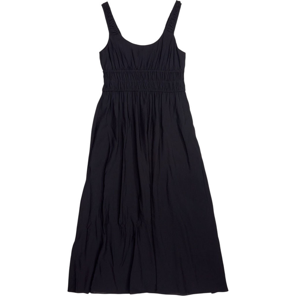 Hush Black Gathered Straps Midi Dress