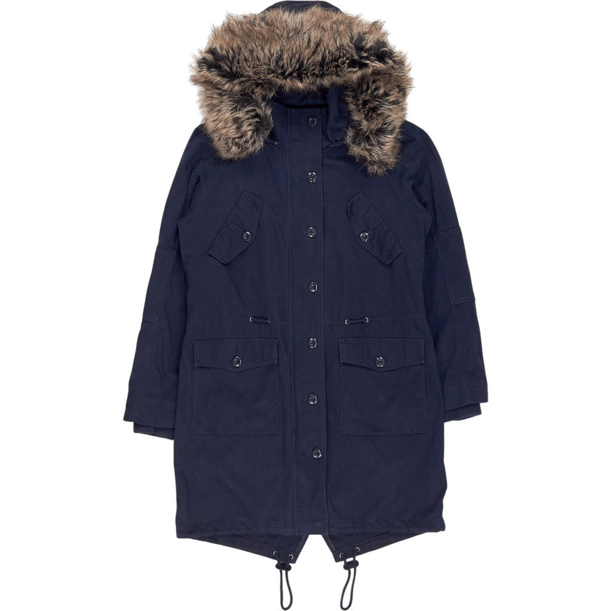 Hush Navy Faux Fur Trim Parka