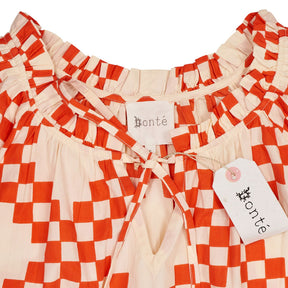 Bonté Poppy Red Clove Top Check Pattern