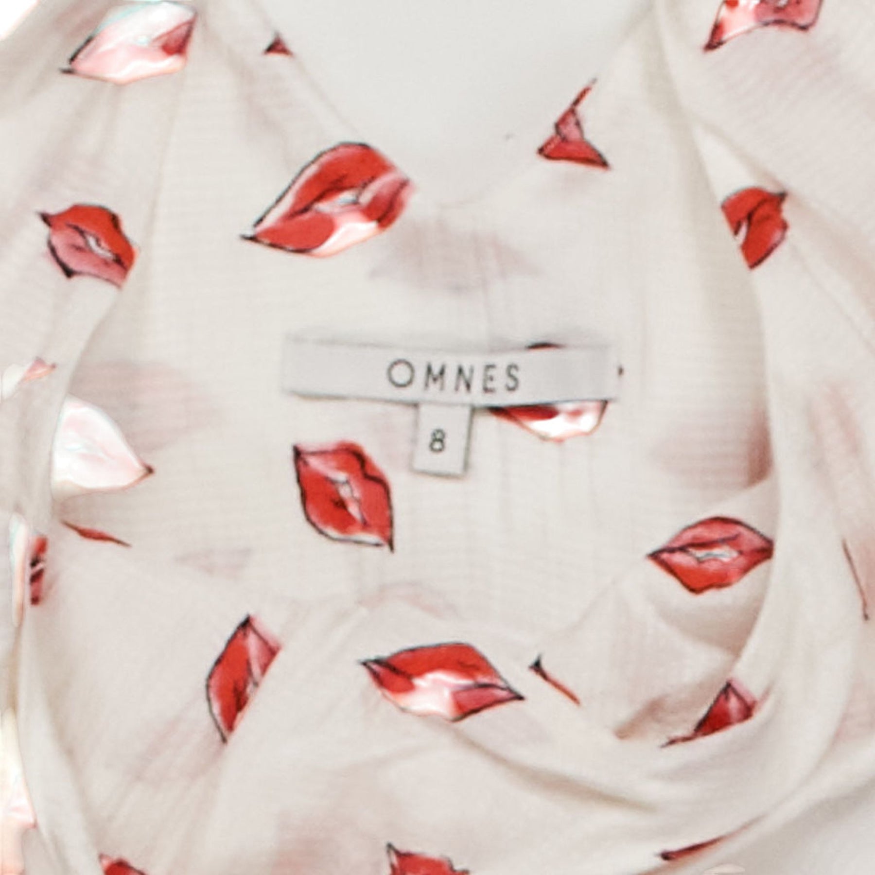 OMNES Red Lips Print Dress