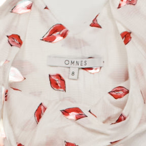 OMNES Red Lips Print Dress
