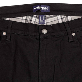 Lands' End Black Cotton Square Rigger Jeans