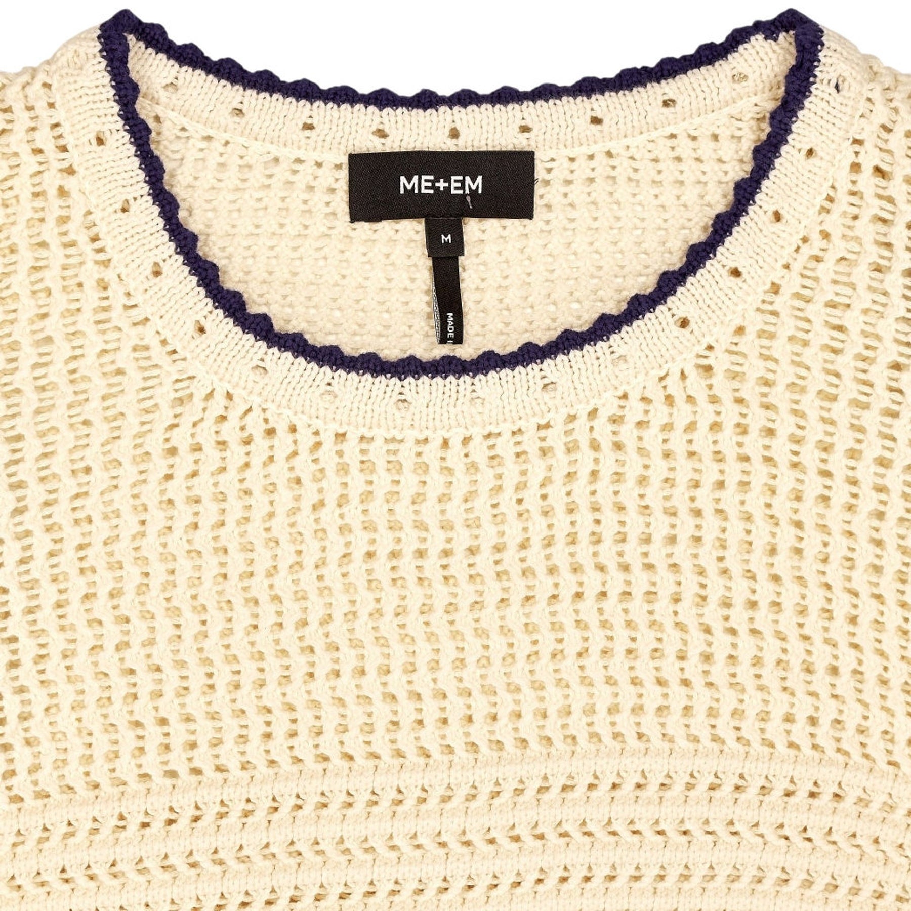 Me+Em Cream Ruffle Knit Top