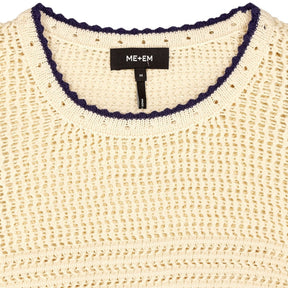Me+Em Cream Ruffle Knit Top