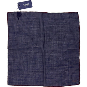 Drake's Navy Wool Silk Pocket Square