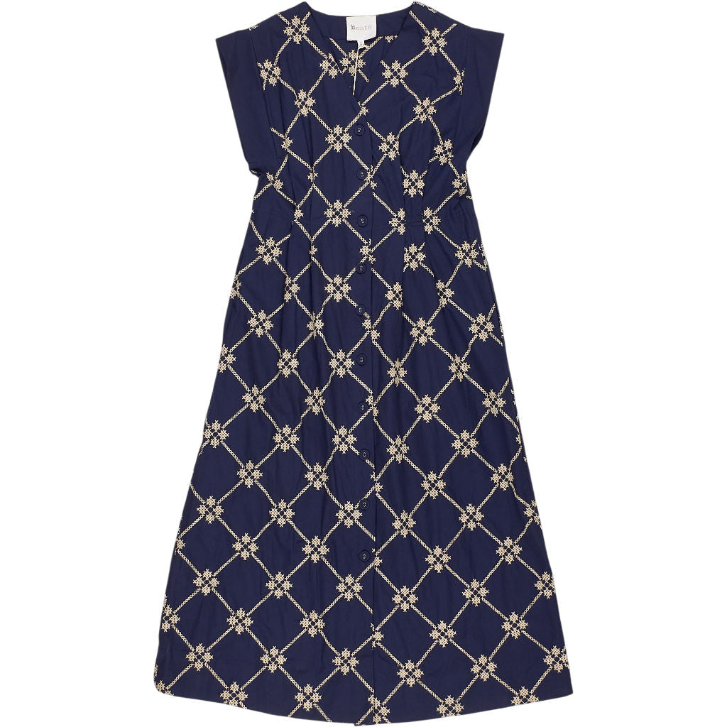 Bonte Navy Embroidered Dress