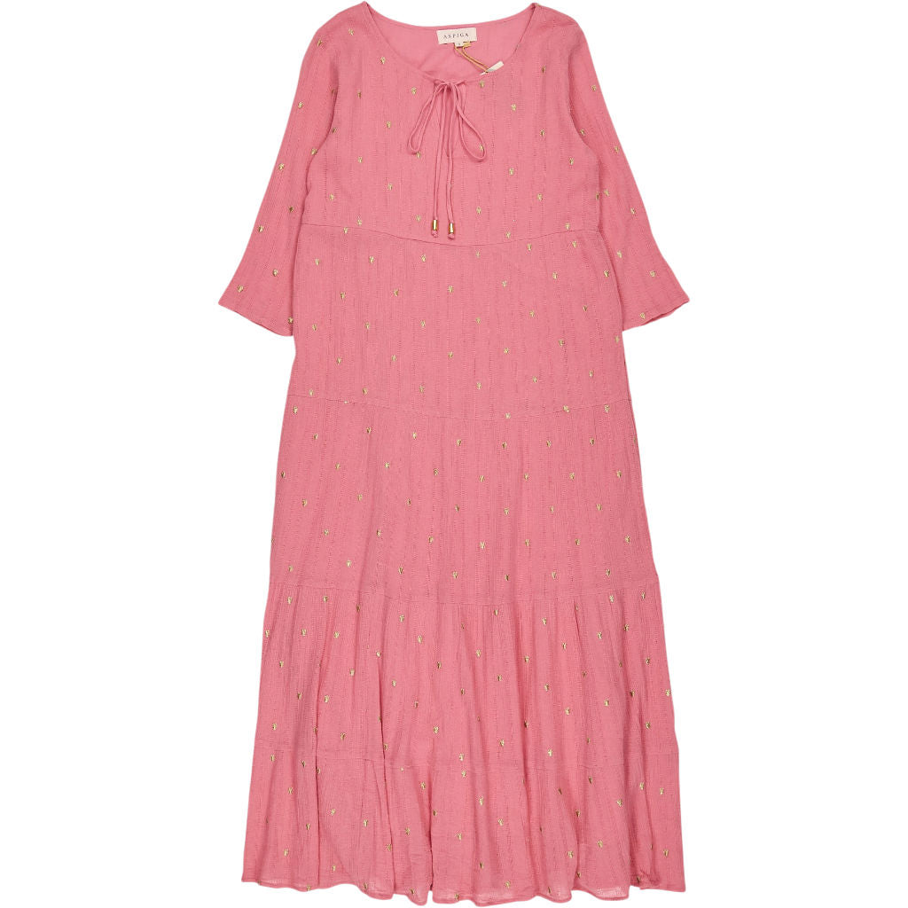 Aspiga Pink Embroidered Cotton Dress