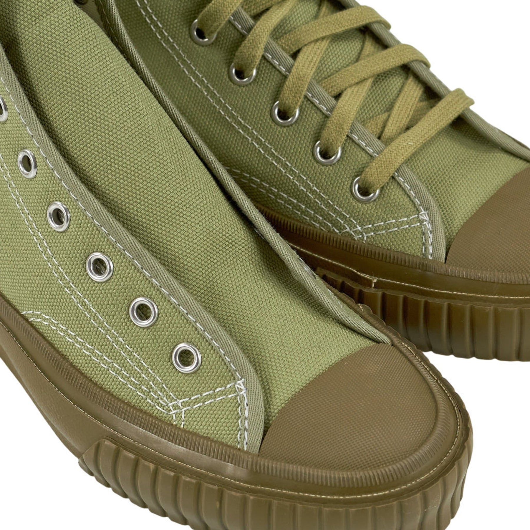 MOONSTAR X YMC Olive Canvas High-Top Trainers
