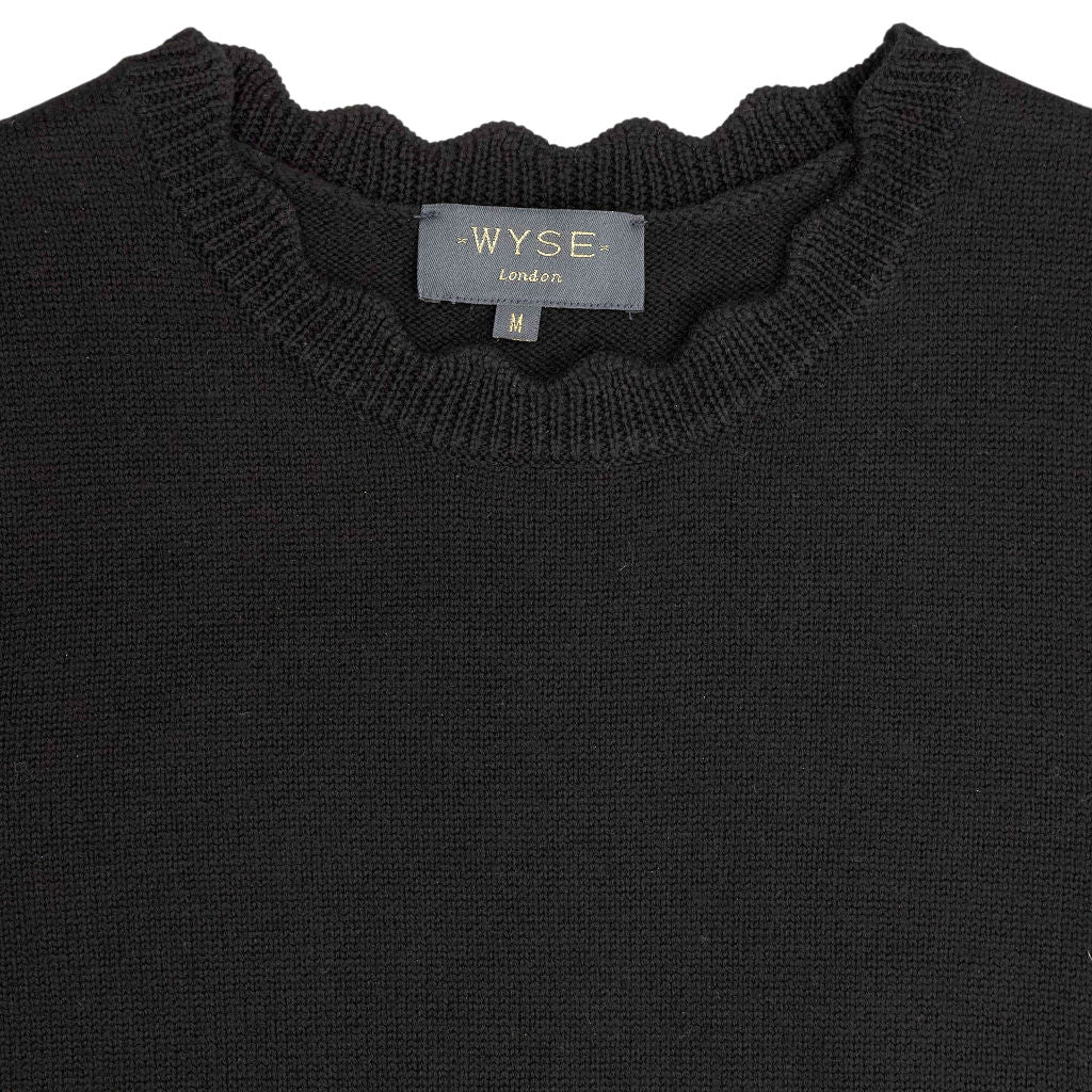 Wyse London Black Merino Wool Vest