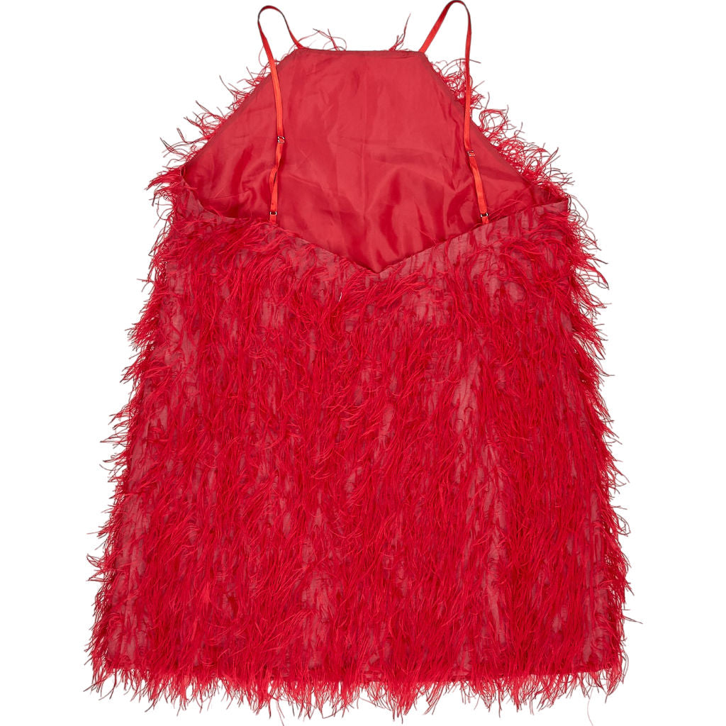 Topshop Red Feather Cami Dress