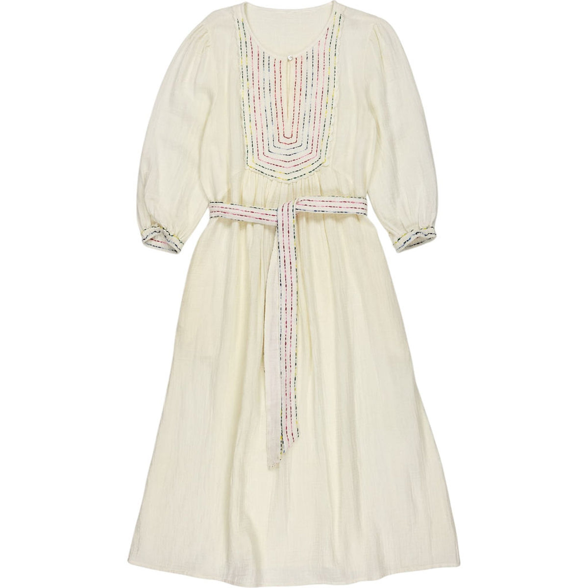 Wyse White Bonnie Dress Cotton Midi