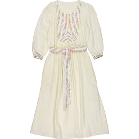 Wyse White Bonnie Dress Cotton Midi