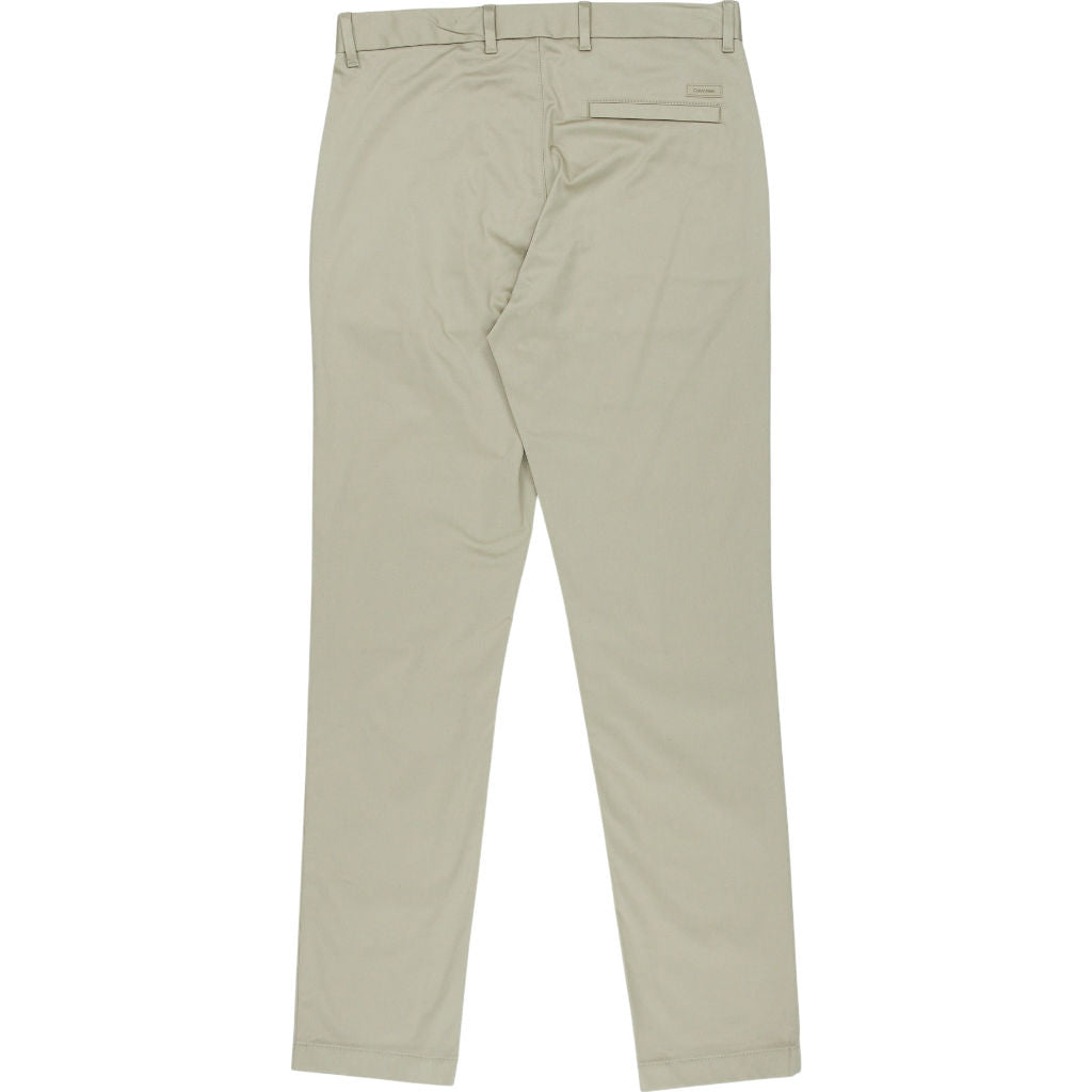 Calvin Klein Beige Sateen Stretch Trousers