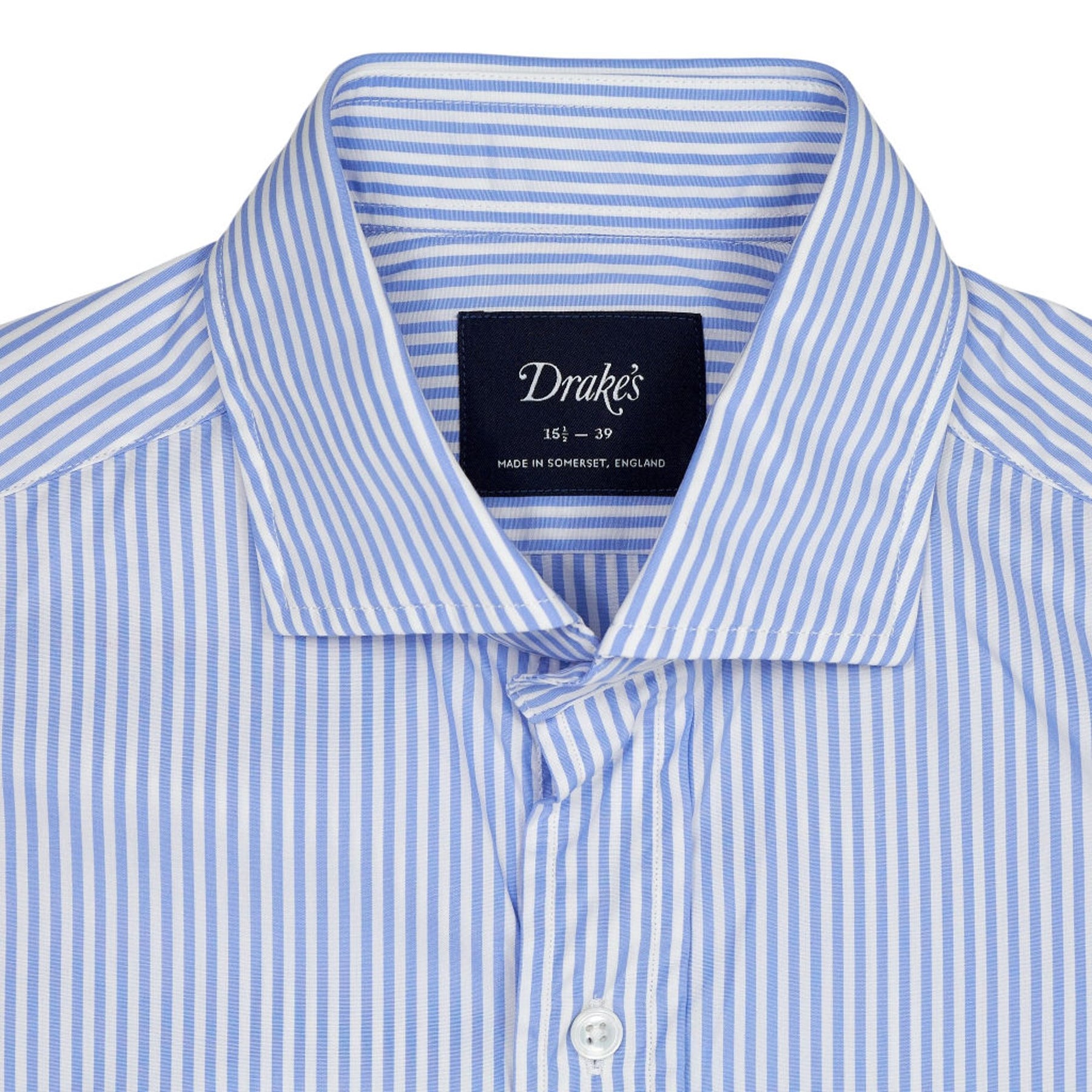 Drake's Blue Stripe Cotton Shirt
