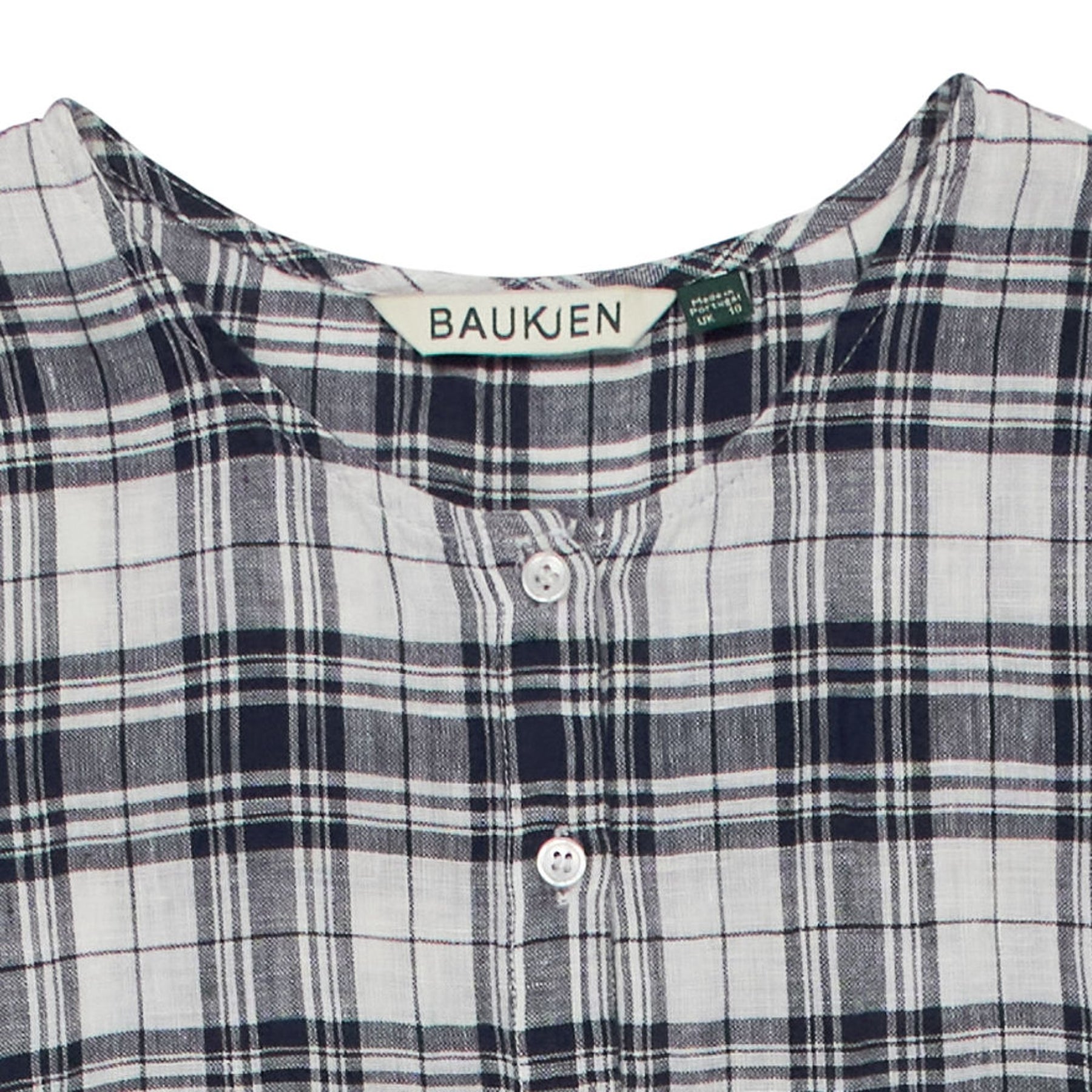 Baukjen Navy White Check Dress
