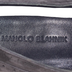Manolo Blahnik Grey Suede Oxford Shoes