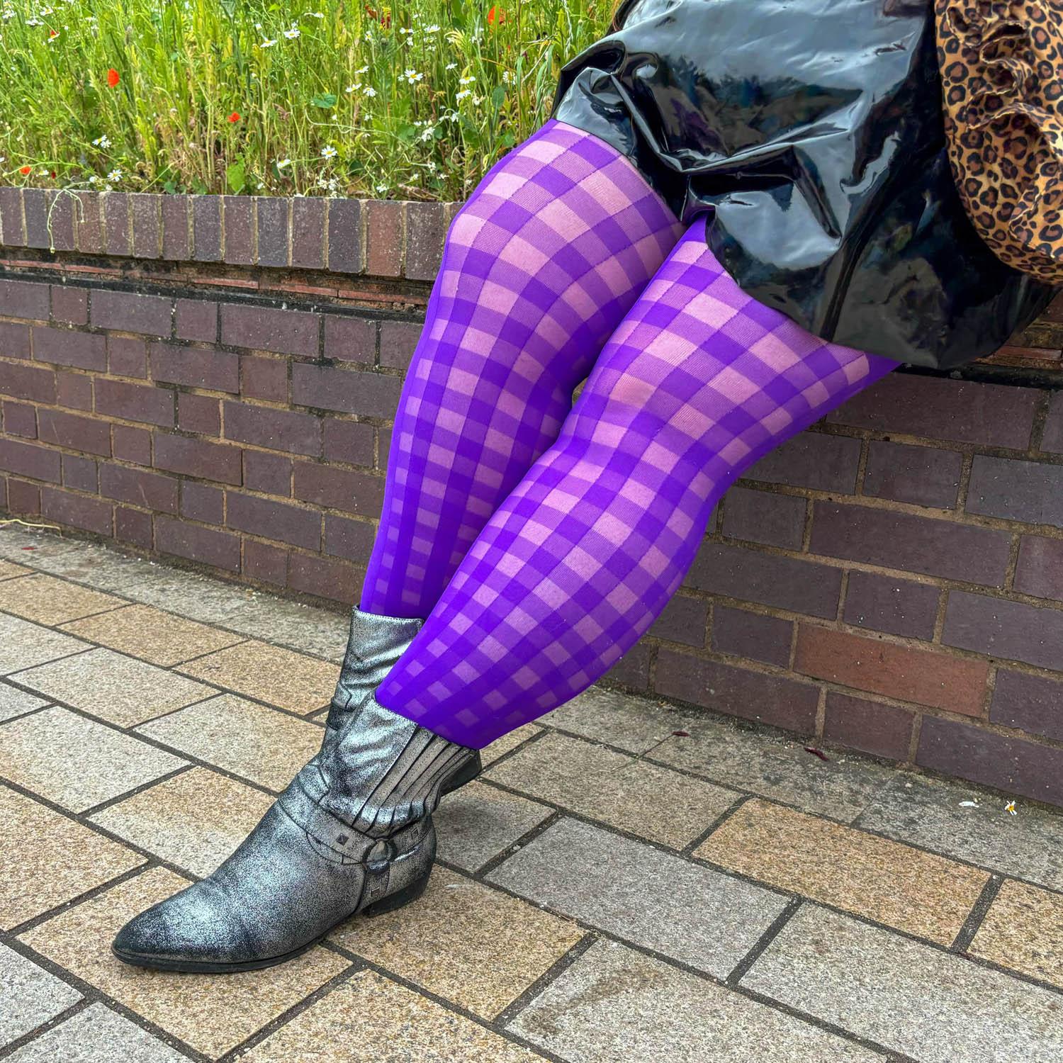 Snag Tights Purple Gingham Checkmate Tights